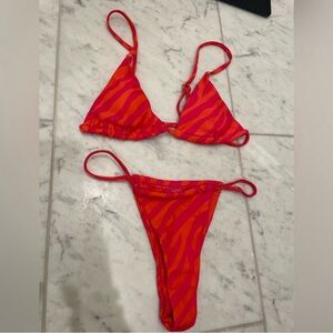 Pink and Orange Bikini Set